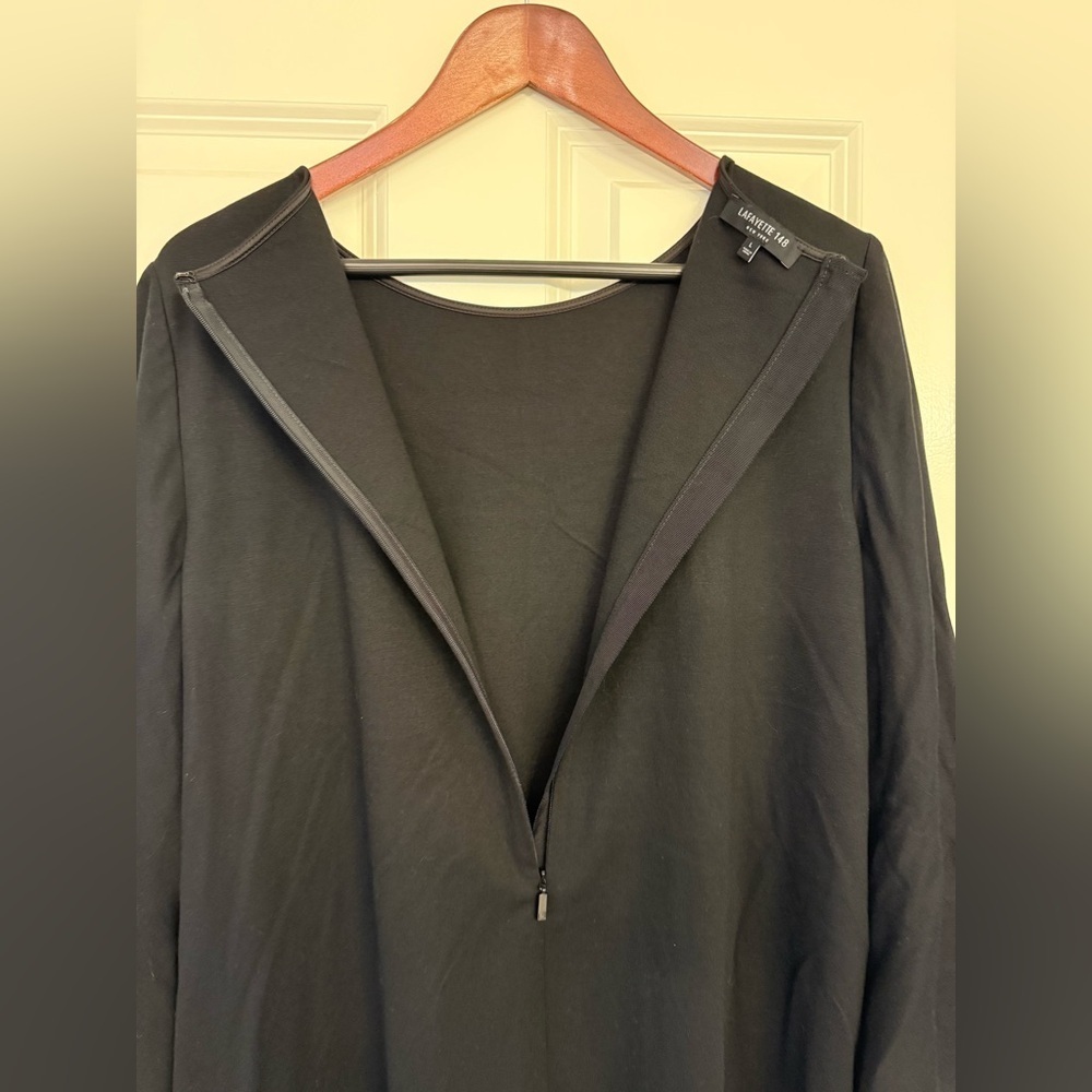 Lafayette 148 Black 3/4 Sleeve Shift Classic Dress With pockets Size Large - Picture 6 of 8